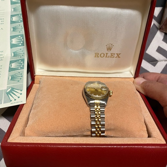 ROLEX Ladies 18kt Gold & SS 26mm DateJust Diamond - Picture 7 of 9